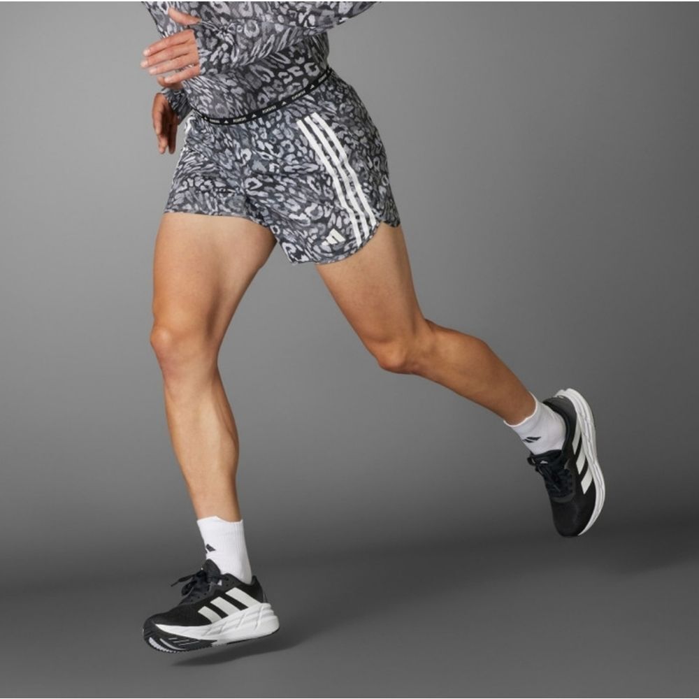 Adidas Adizero Own The Run 3S Men's Shorts Cheetah Print Grey Black Small S New